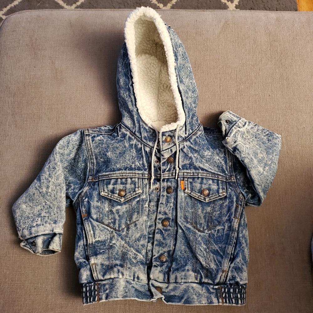 🔥Vtg. LEVI'S 80'S ACID WASHED SHERPA Jckt.🔥